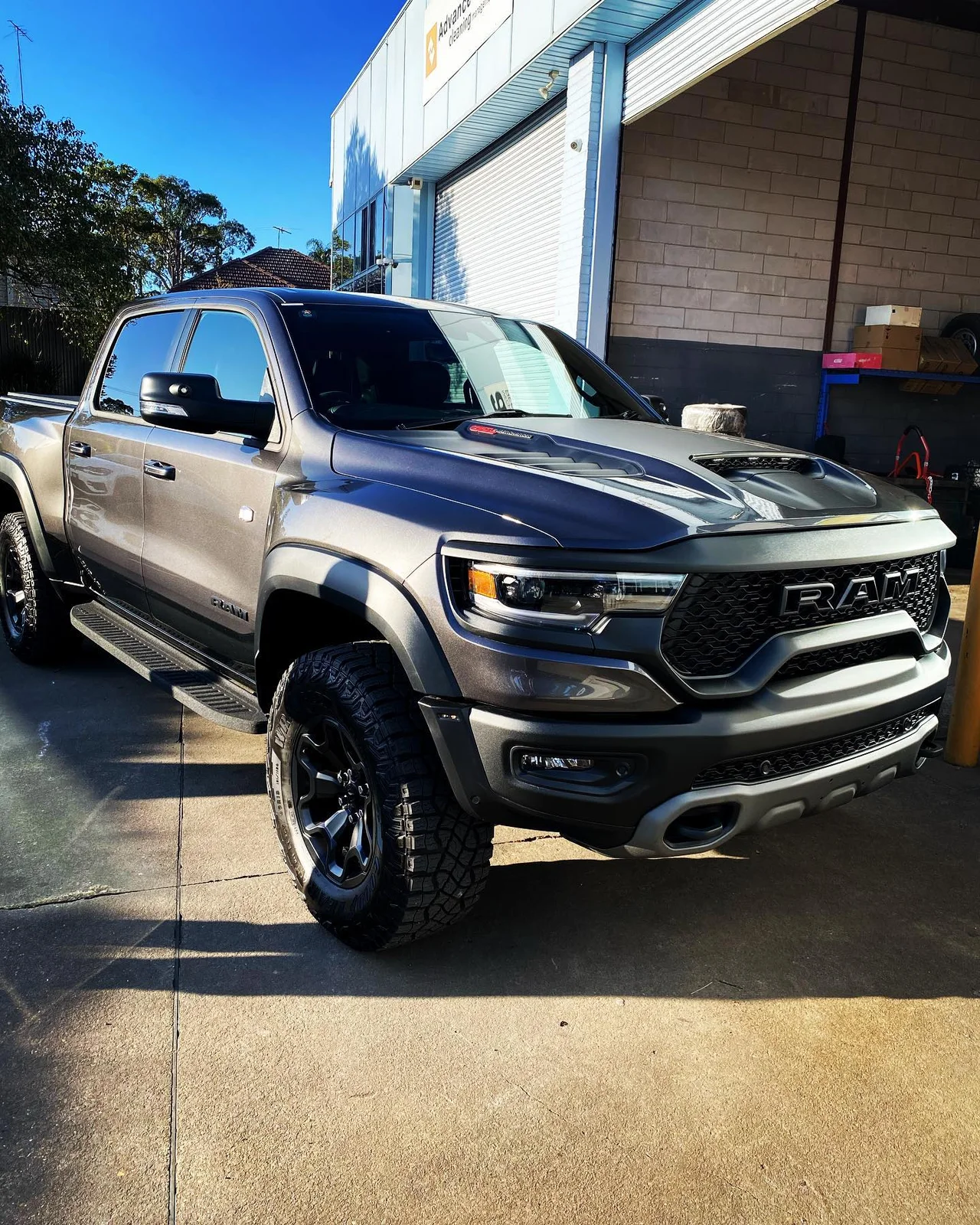 RAM pickup outside the A&L Mechanical Repairs workshop